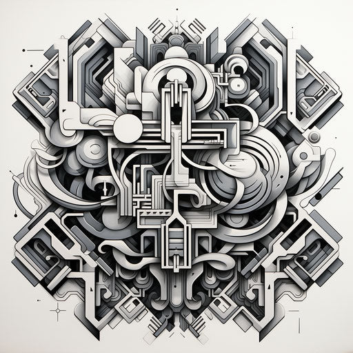 Abstract geometric pattern with clean inking and clever use