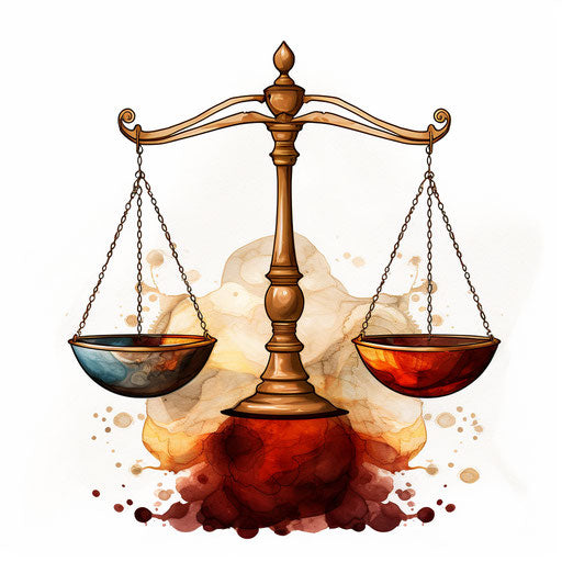 Balance clipart in the style of Chiaroscuro Art, on white background