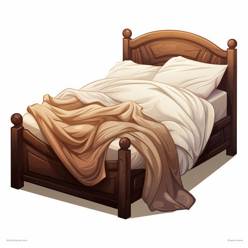 Bed illustration in the style of Chiaroscuro Art