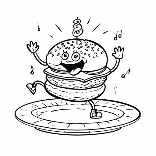 Burger dancing on a plate