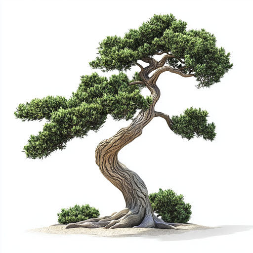 Realistic depiction of a cedar tree, high resolution, isolated