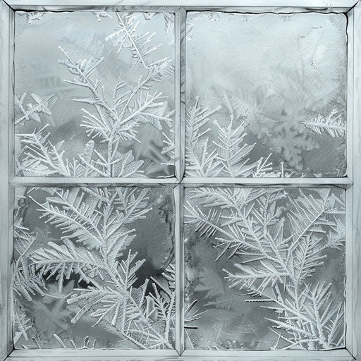 Flat tattoo sketch of a micro realism frosted window pane