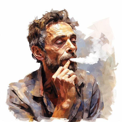 Smoke illustration in the style of oil painting