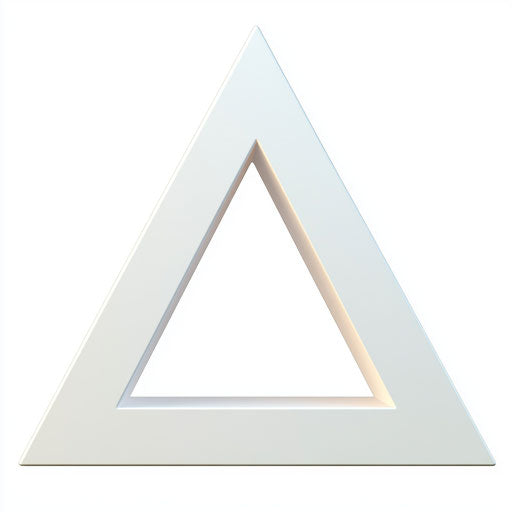 3D Triangle on Flat White Background