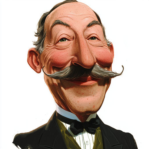 Humorous caricature of an Arthur Conan Doyle character clipart with human characteristics