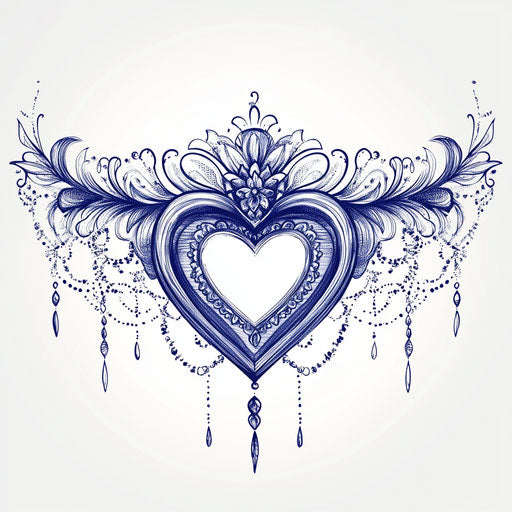 Heart surrounded by lace for female tattoo