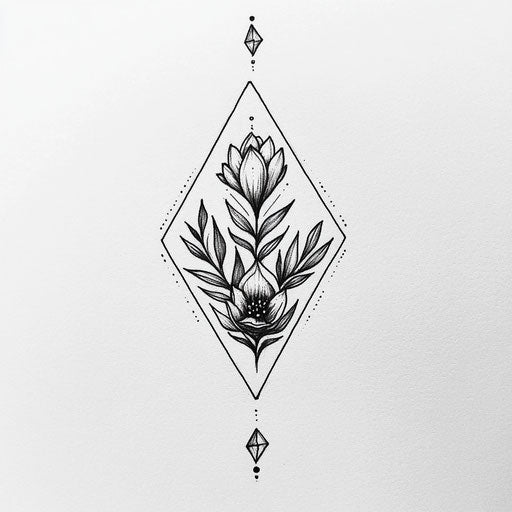 Cute flat tattoo sketch of a small diamond