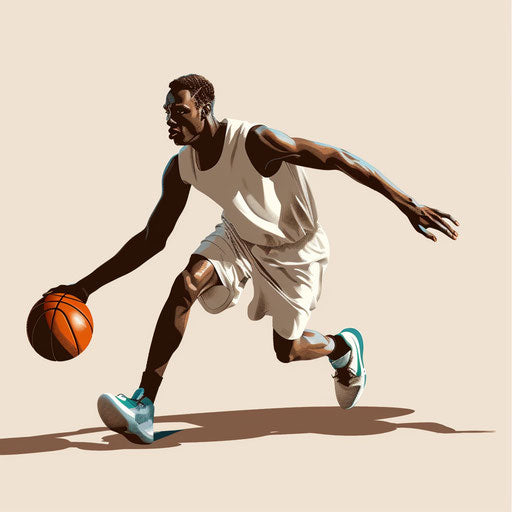 Basketball clipart in a photo realistic style on flat cream background