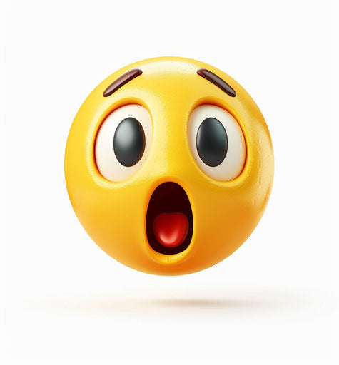 Shocked emoji on white background