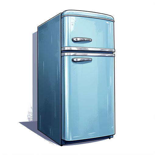 Fridge clipart in the style of Chiaroscuro Art, on a white background
