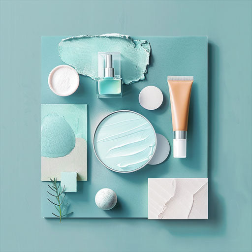 Realistic wellness clipart with flat teal background