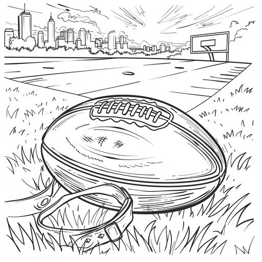 Football with a field in the background