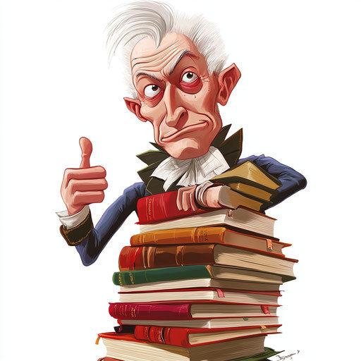 Humorous caricature of a Jean-Baptiste Lamarck clipart