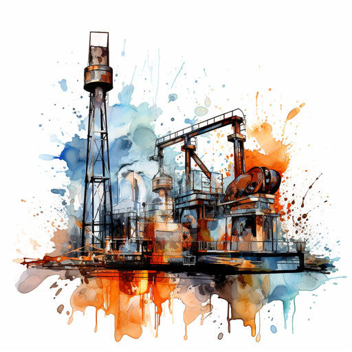 Metallic illustration in the style of oil painting, on white background