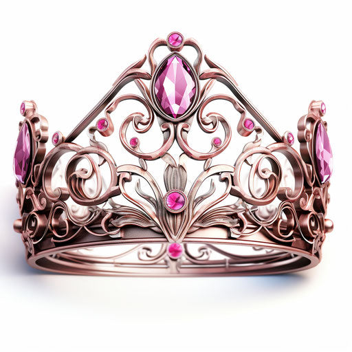 Princess crown in the style of Chiaroscuro Art, on white background
