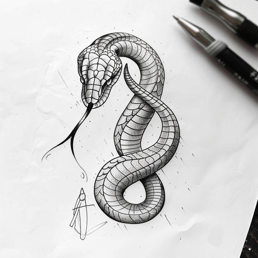 Modern cobra tattoo sketch with minimalist design