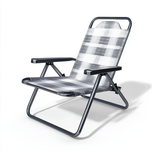 3D Lawn Chair on flat white background, isolated clipart