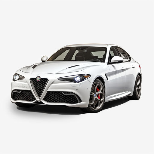 Classic white background alfa romeo giulia quadrifoglio