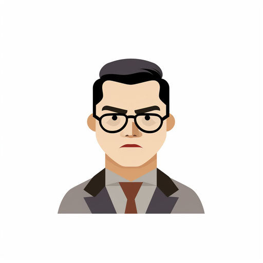 Illustration of manager in the minimalist style, on white background