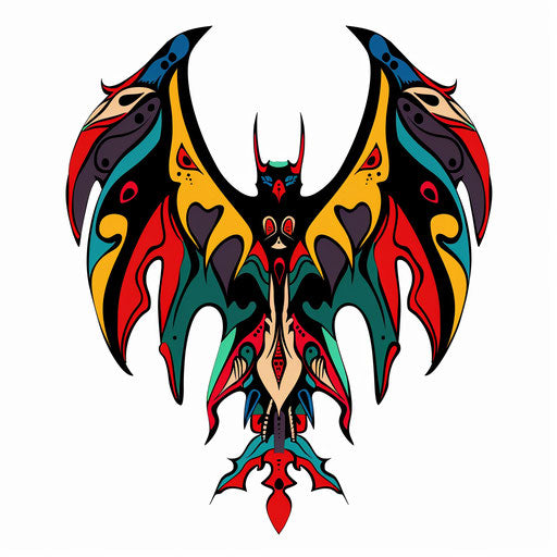 Dynamic Batok tribal tattoo sketch in vibrant clipart style