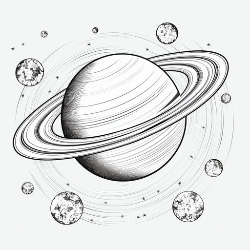 Saturn coloring pages, whimsical gravity landscapes