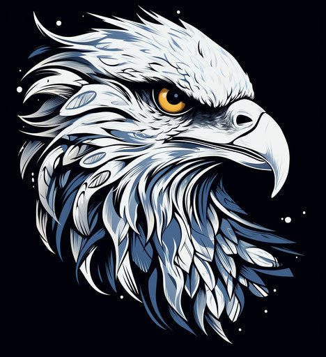 Beautiful tribal eagle tattoo in black and white ragecore