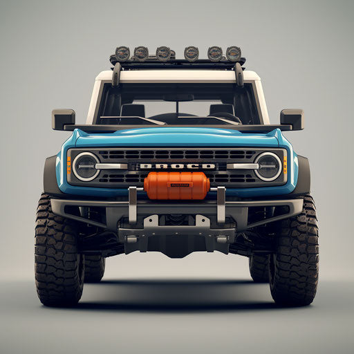 Front view of the classic Ford Bronco Sport
