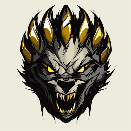 Bear claw mascot, extruded design, dragon art, intense movement