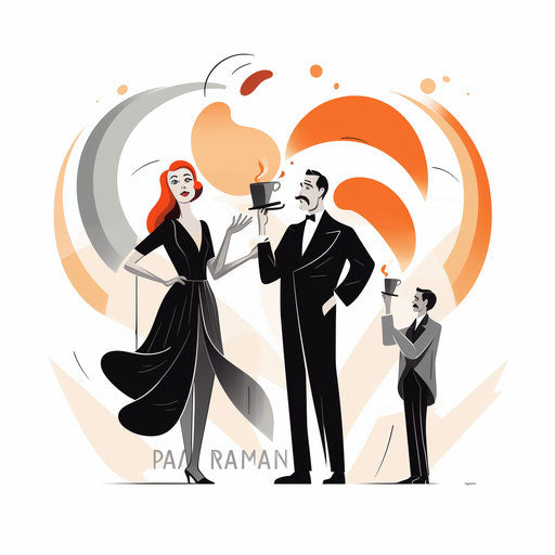 Minimalist style drama clipart, on a white background