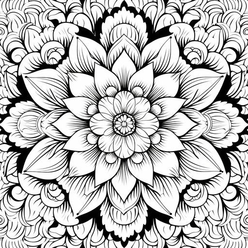 Mandala tattoo pattern, mughal painting style, Indian scenes, simple elegant compositions