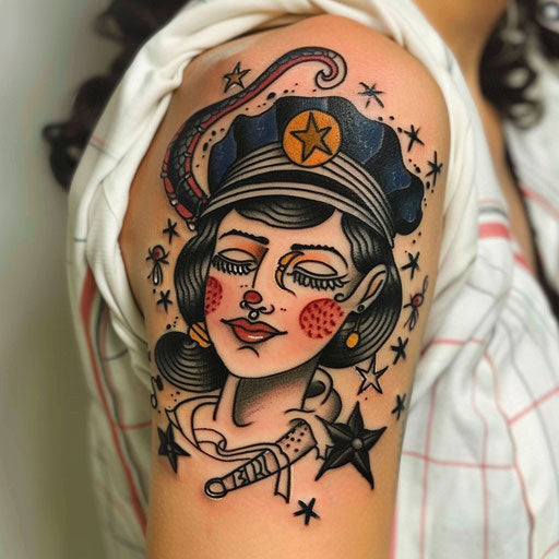 Depression tattoo with sailor motifs