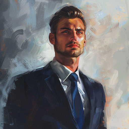 Businessman with determined look in challenging times