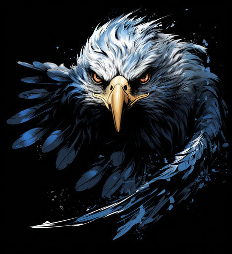 Eagle tattoo design, black and white intricate illustrations