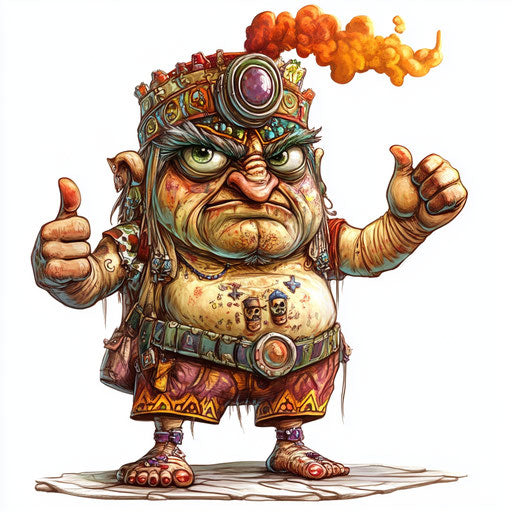 Humorous caricature of a steam clipart with human characteristics