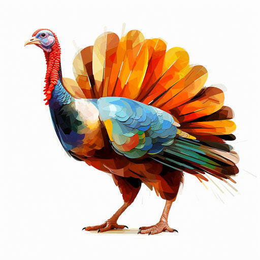 Minimalist turkey clipart on white background