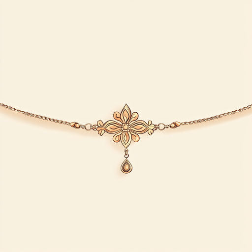 Flat tattoo design for women: delicate gold bracelet