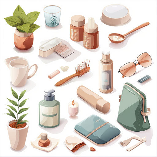 Realistic daily routine illustration on white flat background – IMAGELLA