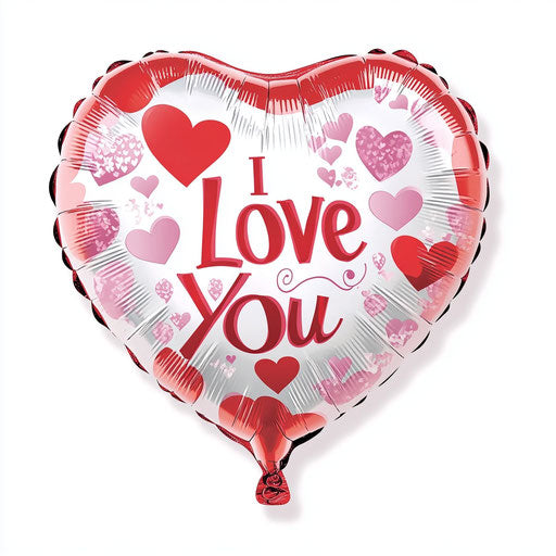 Heart-shaped balloon with words of love