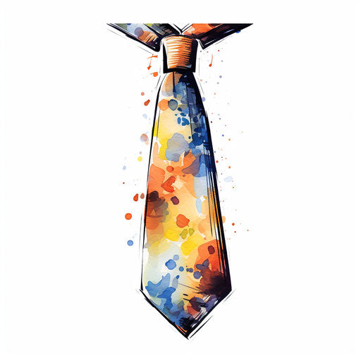 Necktie in Impressionistic Art on white background