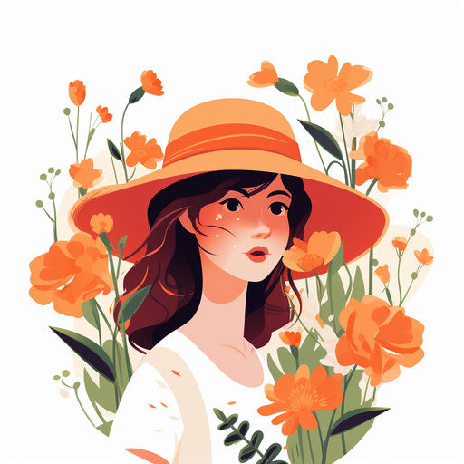 June illustration in Minimalist style, on white background