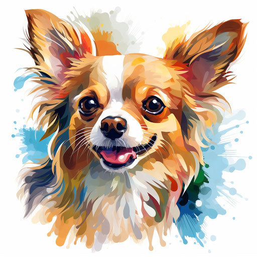 Chihuahua clipart in Impressionistic Art style on white background