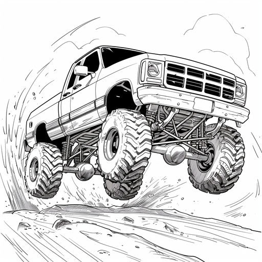 Heroic superhero monster truck in dynamic poses
