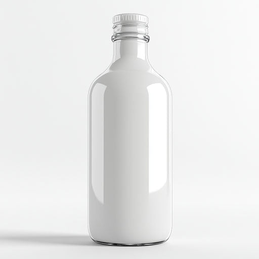 3D bottle on flat white background, isolated clipart