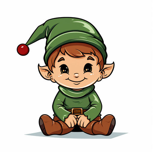 Elf clipart in Minimalist style on white background