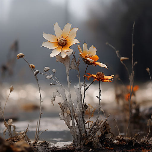 Dynamic balance, rusty debris, vivid birdlife