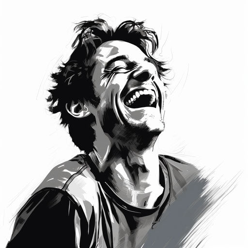 Laughing clipart in the style of Chiaroscuro Art