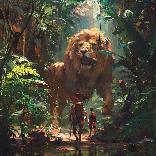 Mystical encounter in a hidden jungle oasis