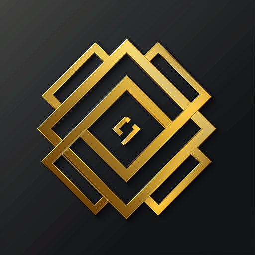 Luxury construction logo with gold accents on black background