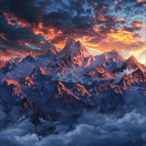 The Kunlun Mountains at sunrise
