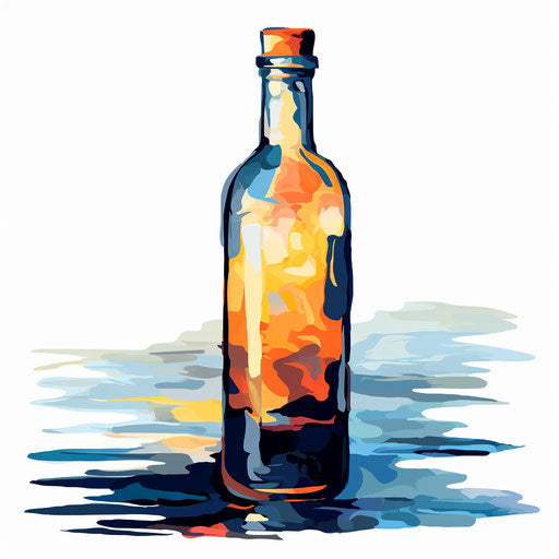 Bottle Clipart in the style of Impressionistic Art